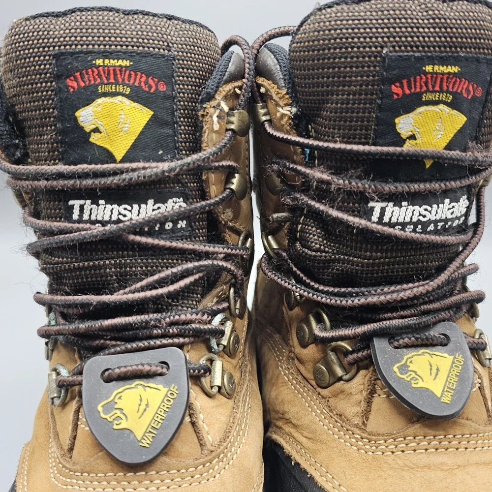 Herman Survivor Waterproof‎ Leather Titan Work Boots Size 9 Slip Oil Resistant